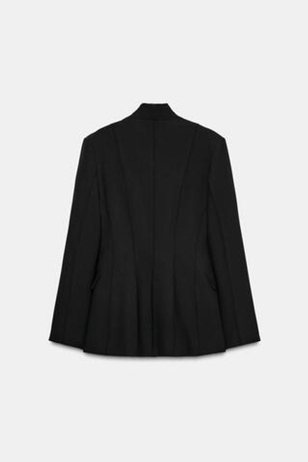 ZARA ПРИТАЛЕННЫЙ БЛЕЙЗЕР ИЗ КОЛЛЕКЦИИ ZW, ЧЕРНЫЙ