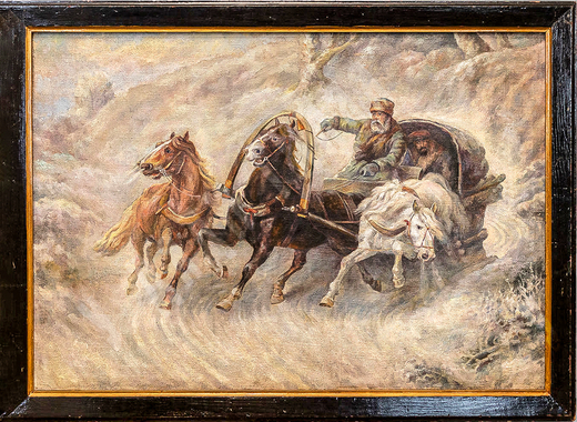 Н/х. Русская тройка. Холст, масло. Россия. 1900 г.