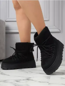 Зимние угги натуральный мех на платформе