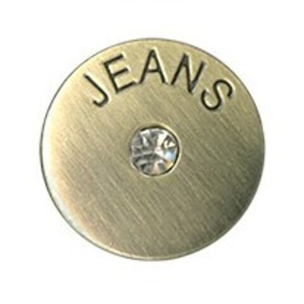 Пуговица "Micron"  BJS 004 джинс. со стразами, 17 мм №12 бронза