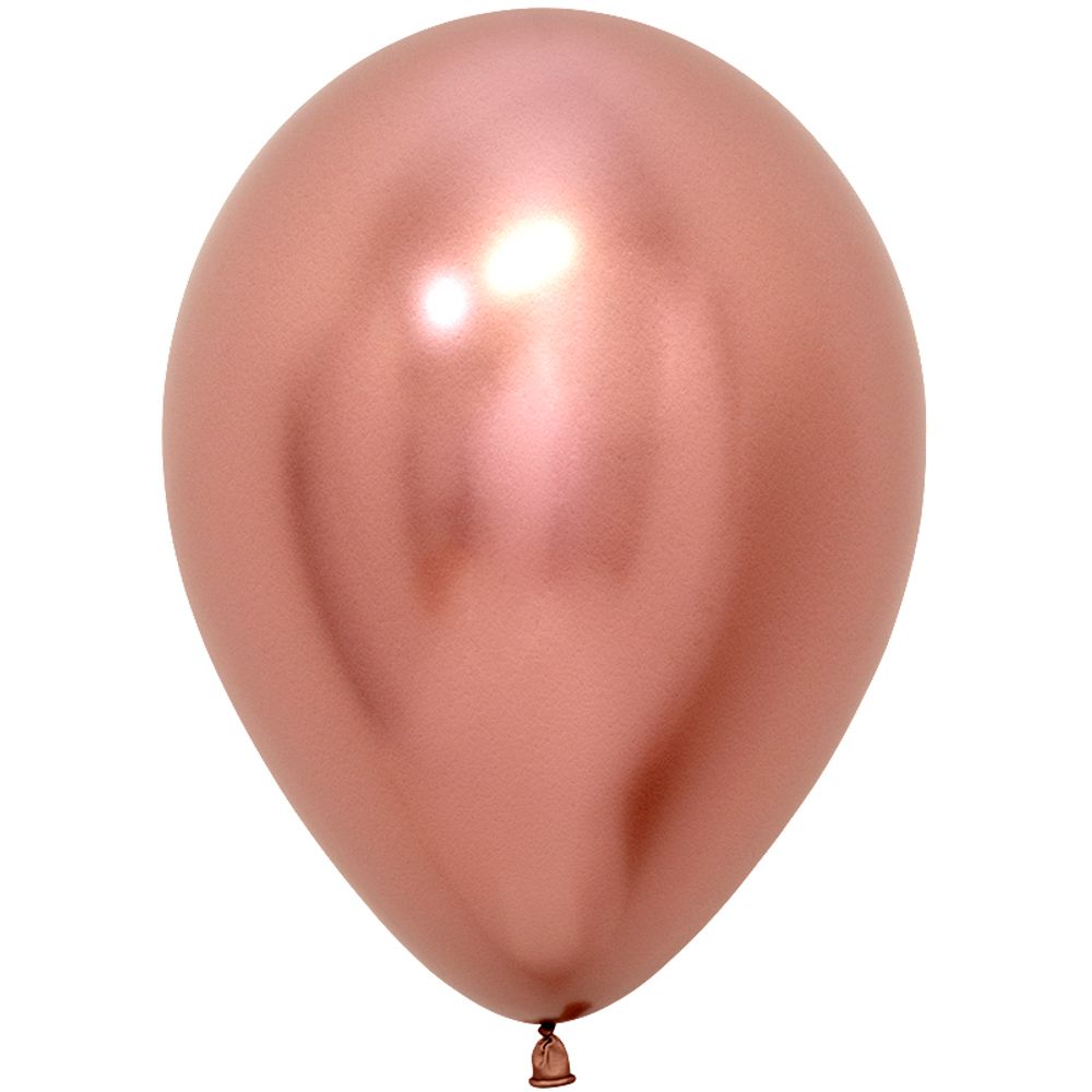 Латексный воздушный шар, цвет розовое золото хром