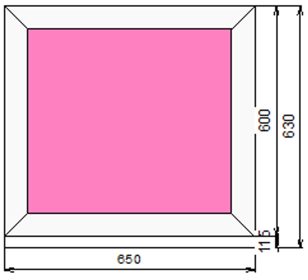 Пластиковое окно 600 х650 ТермА Эко с глухой створкой