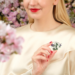 "Кардус" брошь в серебряном покрытии из коллекции "Флорина" от Jenavi