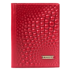 Обложка на паспорт «Bubbles». Цвет красный