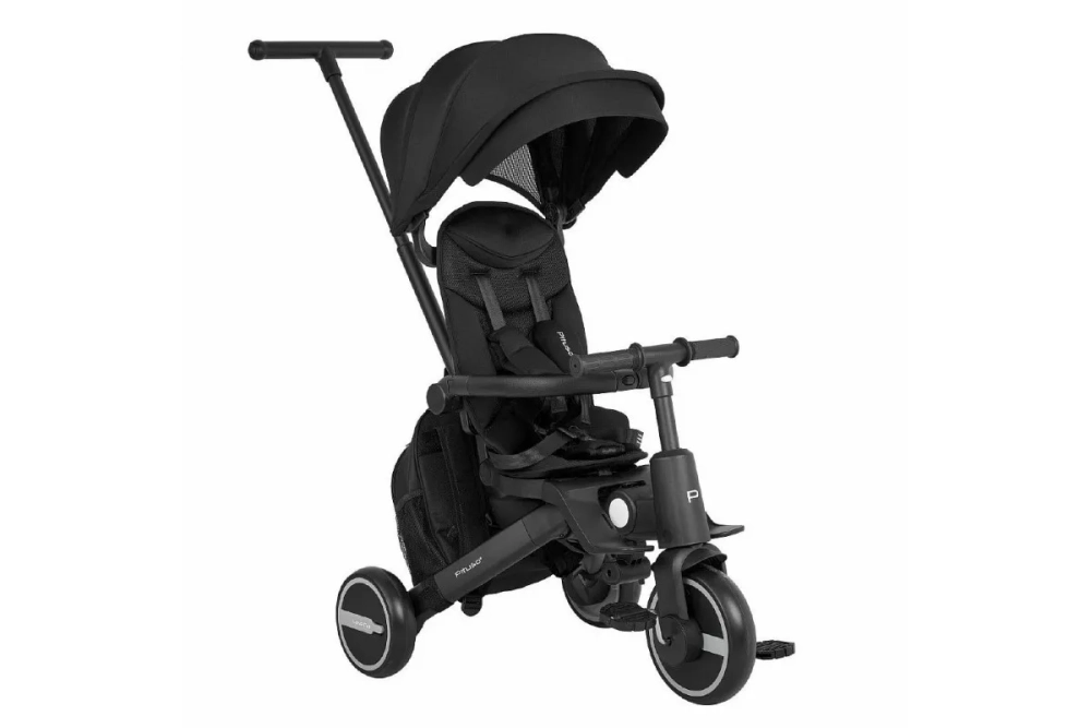 PITUSO Велосипед трехколесный Leve Pro, складной, с сумкой,Black/Черный (чер рама)