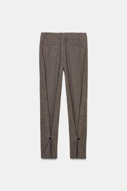 ZARA БРЮКИ С ПУГОВИЦАМИ НА МАНЖЕТАХ — ZW COLLECTION, РЫЖЕВАТО-КОРИЧНЕВЫЙ