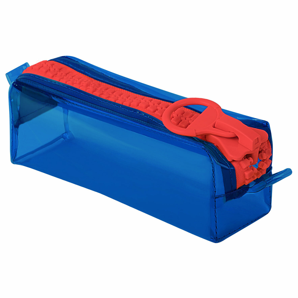 Пенал BRAUBERG с объемной "тракторной" молнией 1 отделение ПВХ 22х8х6 5 см "Contrast blue" (2 штуки в упаковке)