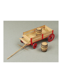 Сборная картонная модель Shipyard телега с бочками (№81), 1/96