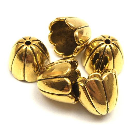 Шапочки для бусин 17х15 мм, под золото