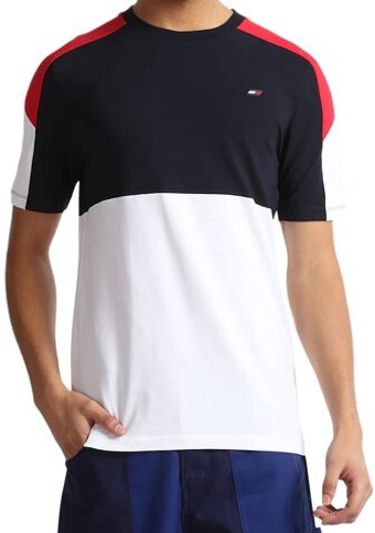 Мужская теннисная футболка Tommy Hilfiger Global Stripe Colourblock - разноцветный