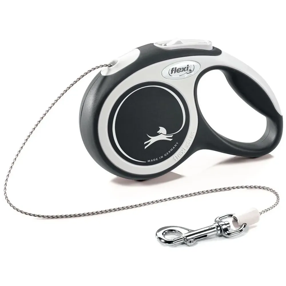 Рулетка flexi NEW LINE Comfort XS (до 8 кг) трос 3 м серый/черный