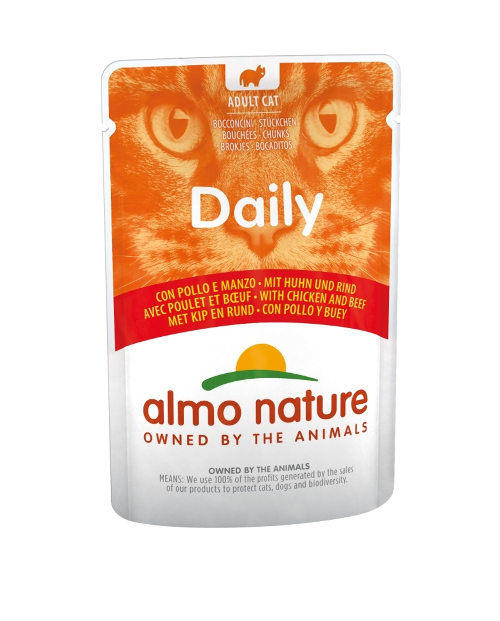 Almo Nature Паучи для кошек "Меню с Курицей и Говядиной" (Daily Menu - Cat Chicken&Beef) 0,07 кг x 1 шт.