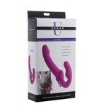 Безремневой вибро страпон Evoke Vibrating Strapless Silicone Strap-on Dildo, фиолетовый, 24 см