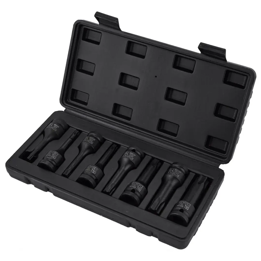 Набор головок-бит TORX ударных 1/2'', 8пр.(Т30,40,45,50,55,60,70,80),в кейсе RockForce##Rock FORCE RF-4088MPB
