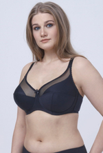 Бюстгальтер на каркасах с Т-образным членением чашек (Размер: 85G) (Цвет: черный)