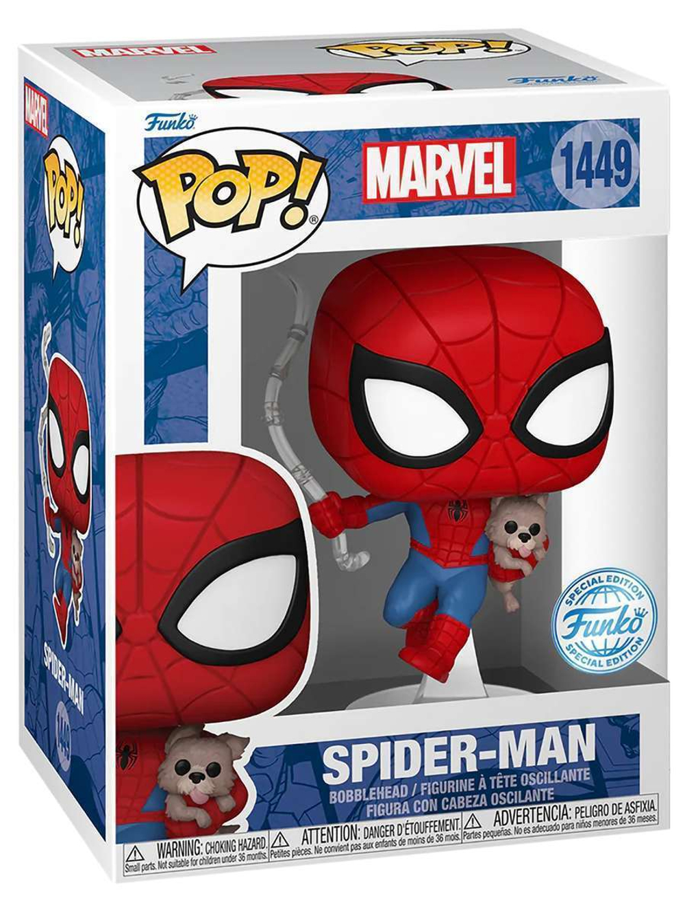 Фигурка Funko POP! Bobble Marvel Spider-Man with Sandwich the Dog (Exc) (1449) 85244