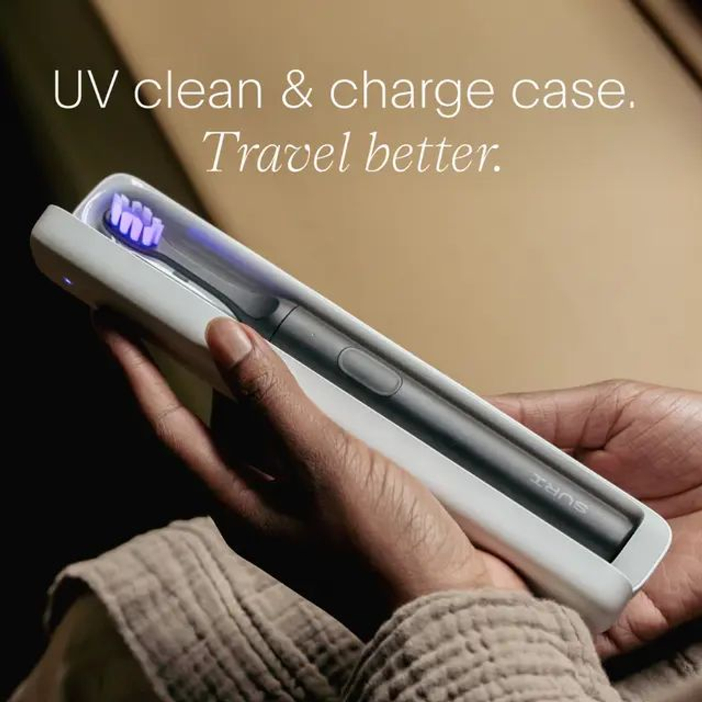 SURI Электрическая зубная щетка 2.0 Sonic Electric Toothbrush with UV Cleaning Travel Case, Midnight Black