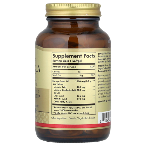 Solgar, Супер ГЛК, масло огуречника, здоровье женщин, 300 мг, 60 мягких желатиновых капсул
