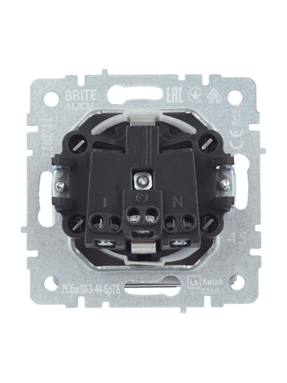 BRITE Розетка 1-местная с заземлением с защитными шторками и крышкой 16А IP44 РСбш10-3-44-БрТБ темная бронза IEK