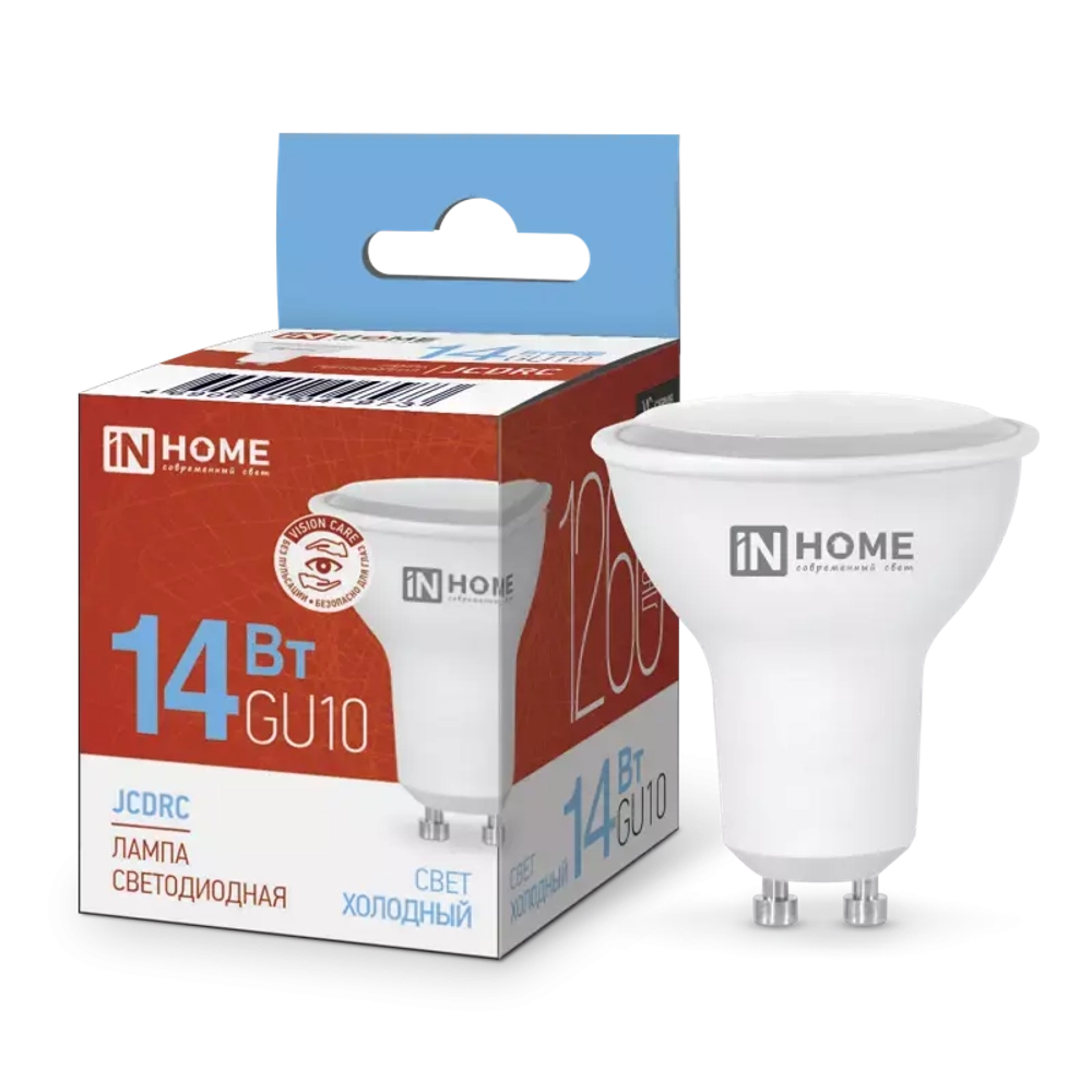 Лампа светодиодная LED-JCDRC-VC 14Вт 230В GU10 6500K 1260Лм IN HOME