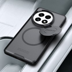 Чехол прозрачный тонированный (Transparent Black) от Nillkin с металлической крышкой и MagSafe на OnePlus 13, серия CamShield Prop Magnetic Case