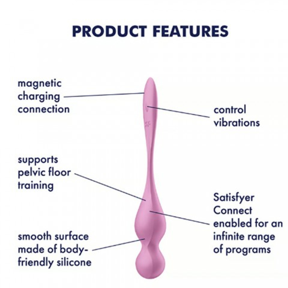 Тренажер для интимных мышц с вибрацией Satisfyer Love Birds 1 розовый (Connect App)