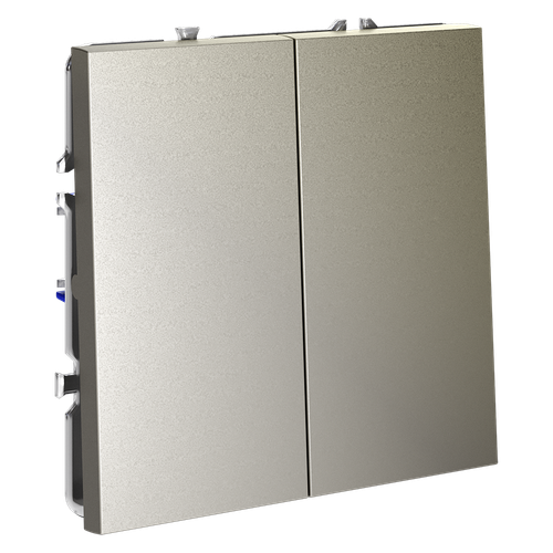 Выключатель встраиваемый двухклавишный 10А, (шелк) Voltum S70 VLS020104