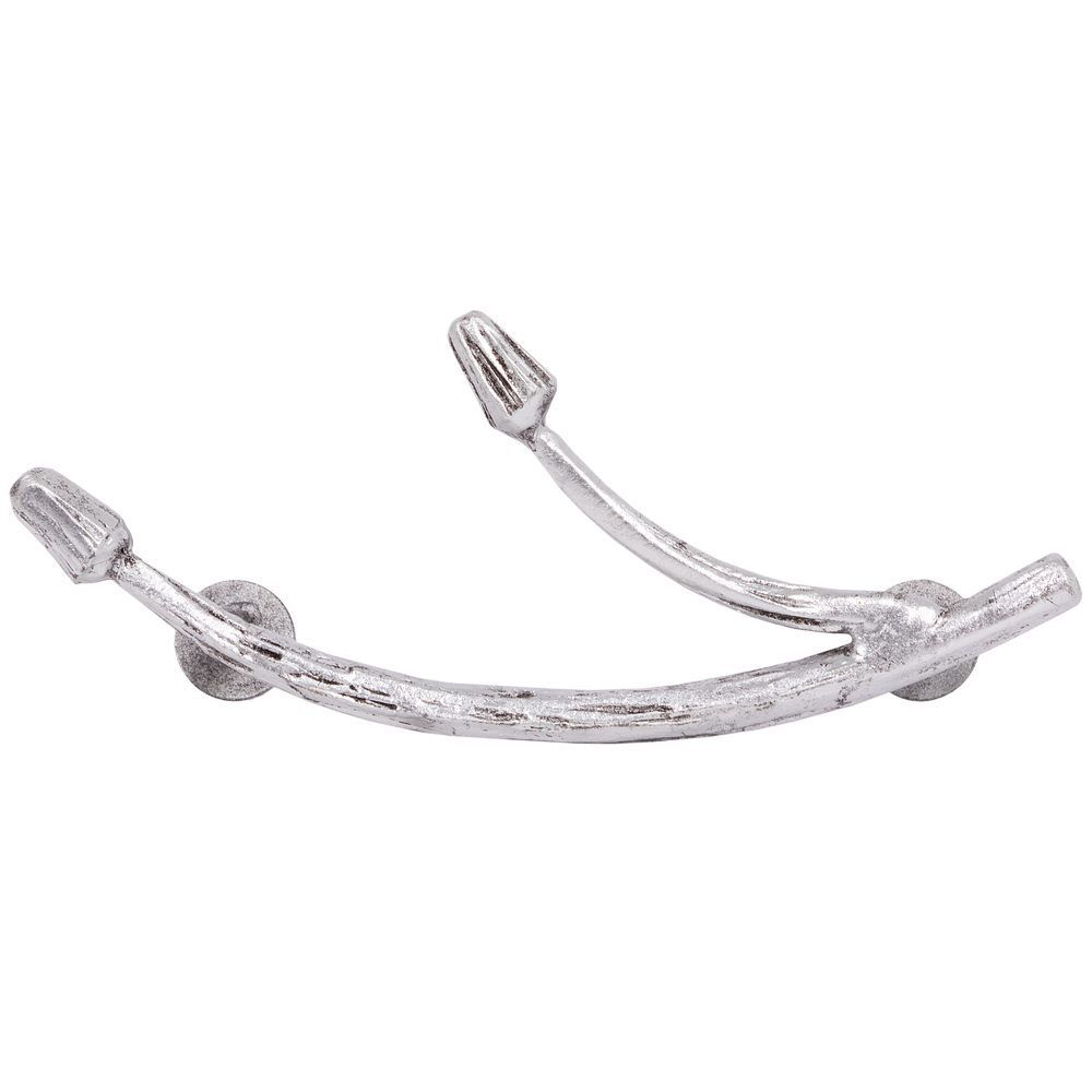 Ручка мебельная скоба Орхидея левая Античное серебро