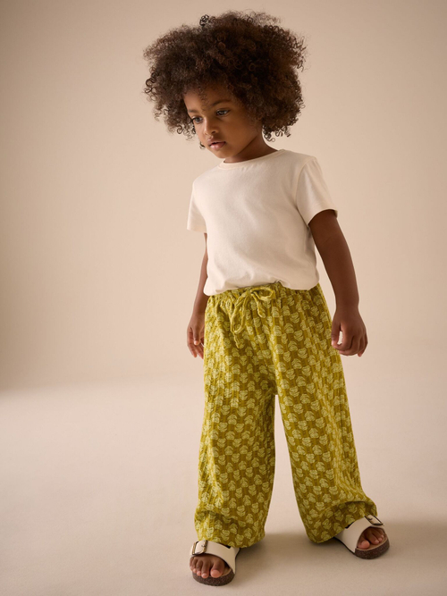 Брюки широкие для девочки Next E51-655, Горчичный