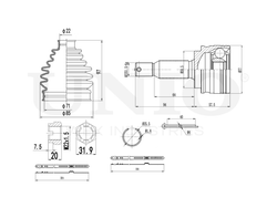 ШРУС внешний UNIO CVJ-20087