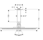 Верхний душ Hansgrohe 27494000 Raindance S 300 Air 1jet, 100 мм