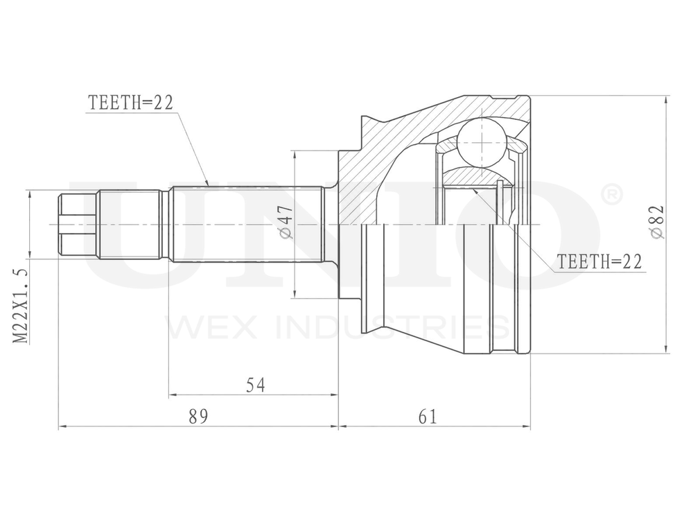 ШРУС внешний UNIO CVJ-20020