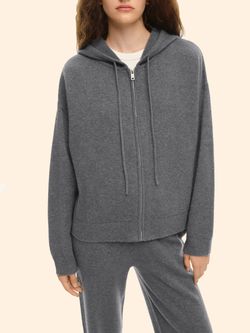 Худи из кашемира ((Ничего лишнего)), серый