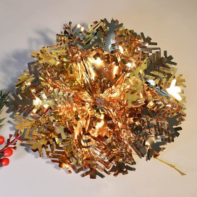 Украшение новогоднее из фольги "Снежный шар" d30см, шампань