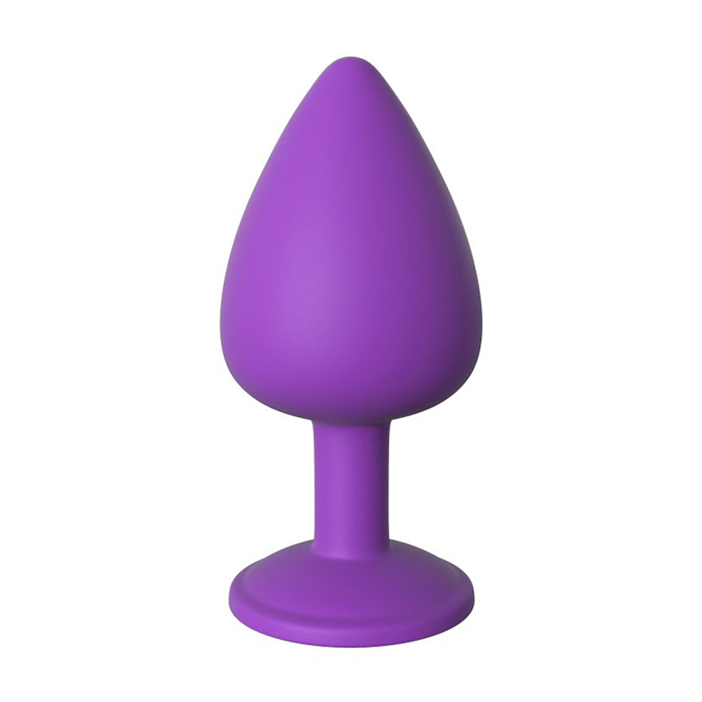 Большая фиолетовая анальная пробка 9,5см с кристаллом PipeDream Fantasy for Her Little Gem Large Plug Purple 495112