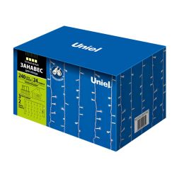 ULD-C2030-240-TWK WARM WHITE IP67 Занавес светодиодный с эффектом мерцания. 3х2м. Соединяемый. 240 светодиодов. Теплый белый свет. Провод белый. TM Uniel.