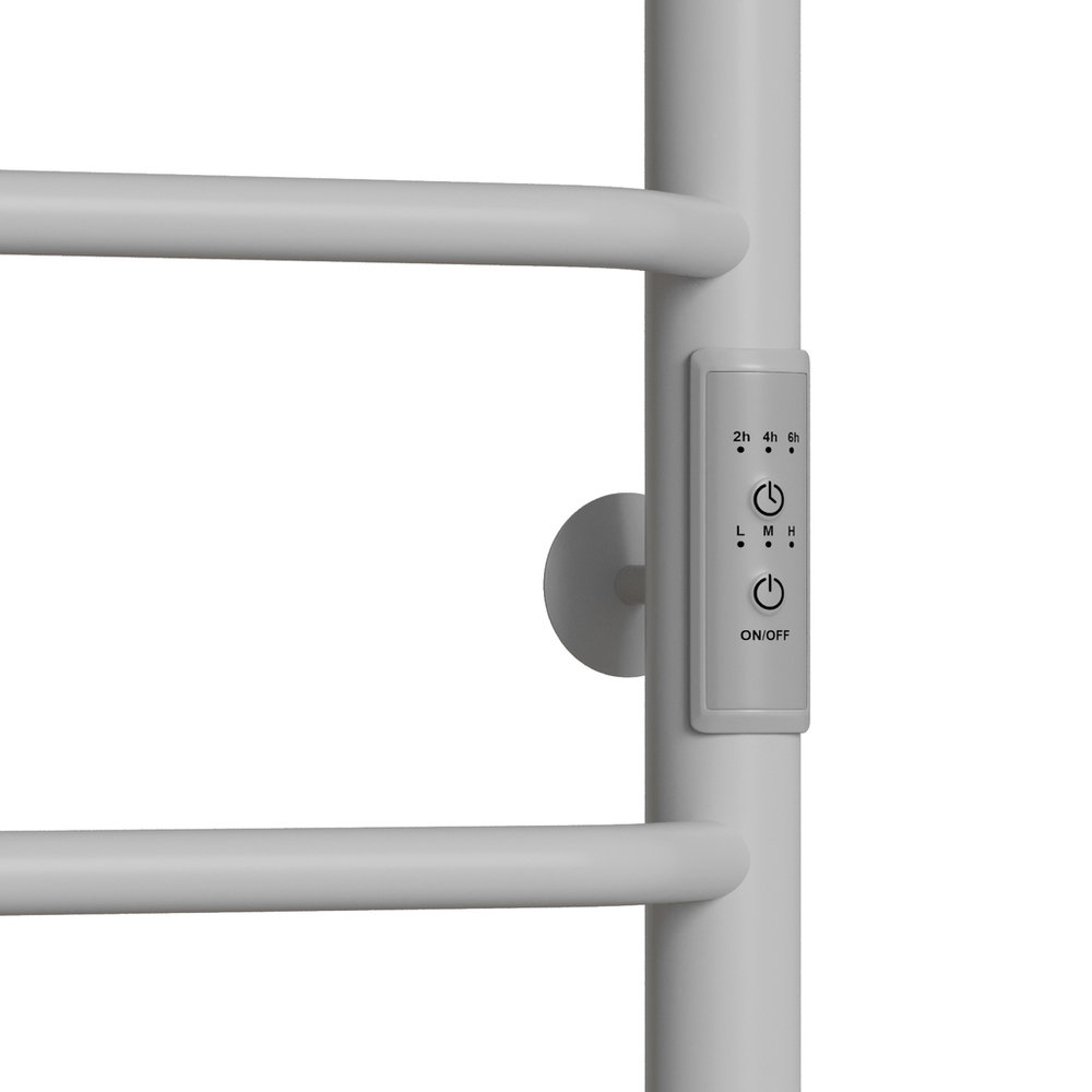 Полотенцесушитель MIXLINE MIRA  80х50 (таймер, 336 Вт, 5 перекладин + ПОЛКА) электрический БЕЛЫЙ