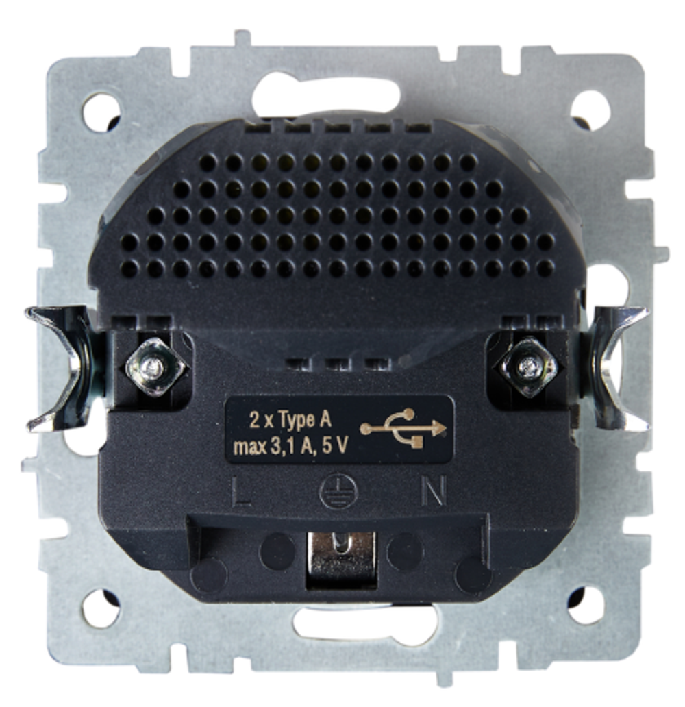 Розетка с заземлением  IEK BR-R14-16-U21-D21-K46