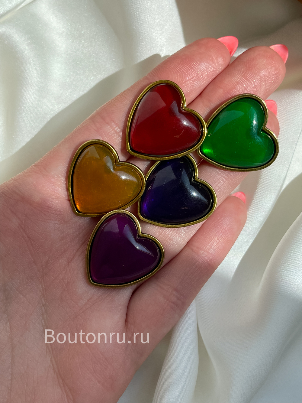 Пуговицы красные сердечки