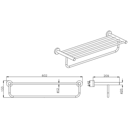 Полка для полотенец Aquatek AQ4015CR Хром