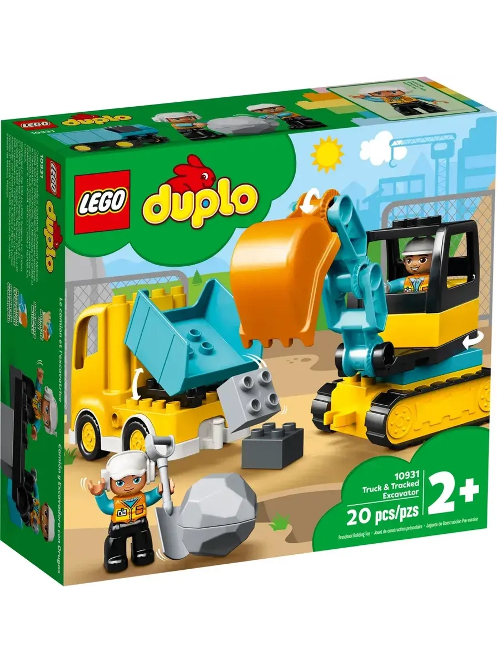 Конструктор лего DUPLO Town Грузовик и гусеничный экскаватор