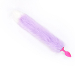 Розовая анальная пробка с сиреневым хвостом (Цвет: сиреневый)