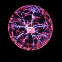 Ассорти товаров Плазменная лампа реагирующия на прикосновения "Магический шар с молниями", 8 см, черный