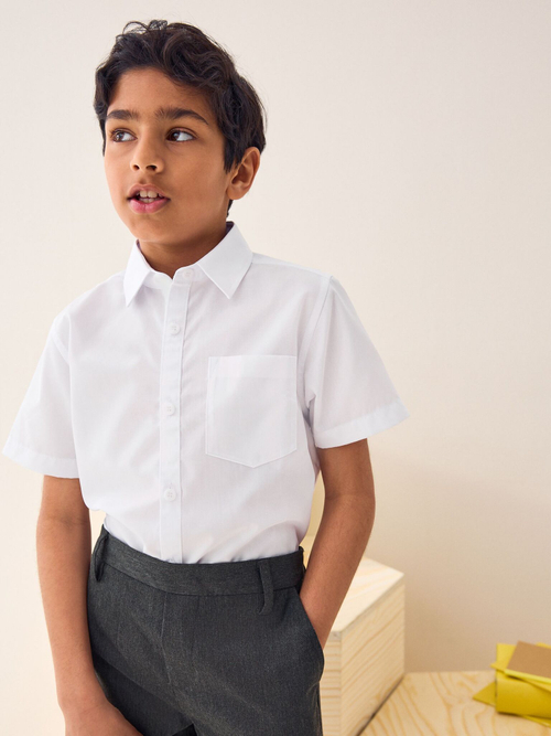 Рубашка с коротким рукавом школьная для мальчика Next M13-603, 2 шт., Белый