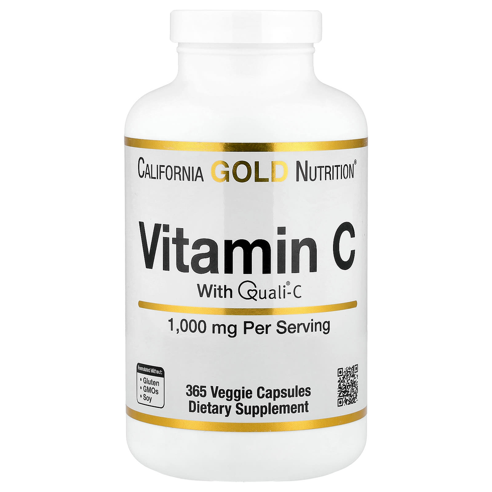 California Gold Nutrition, витамин C, Quali®-C, 1000 мг, 365 растительных капсул