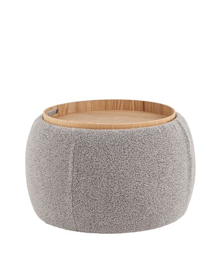 Пуф-столик Люкке с ящиком серый