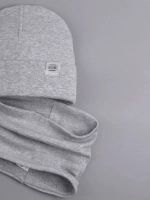 Шапка трикотажная демисезонная и снуд для детей