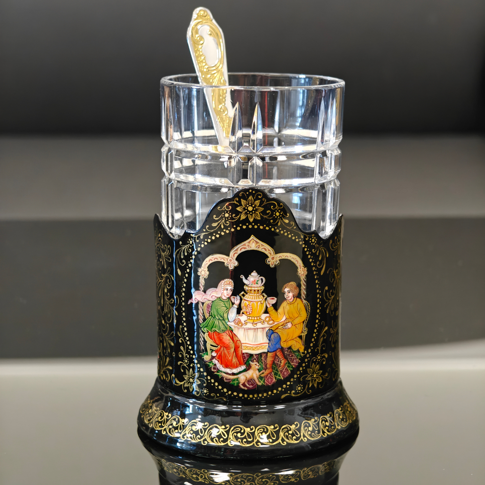 Коллекционный чайный набор подстаканников "Русские сказки" (ручная роспись Палех) №19