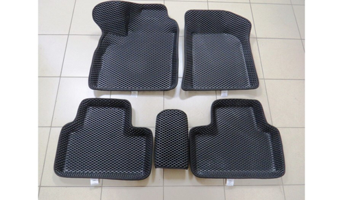 Коврики на пол /2170 Приора/ EVA 3D c бортами серые, кант серый (ПТП64)