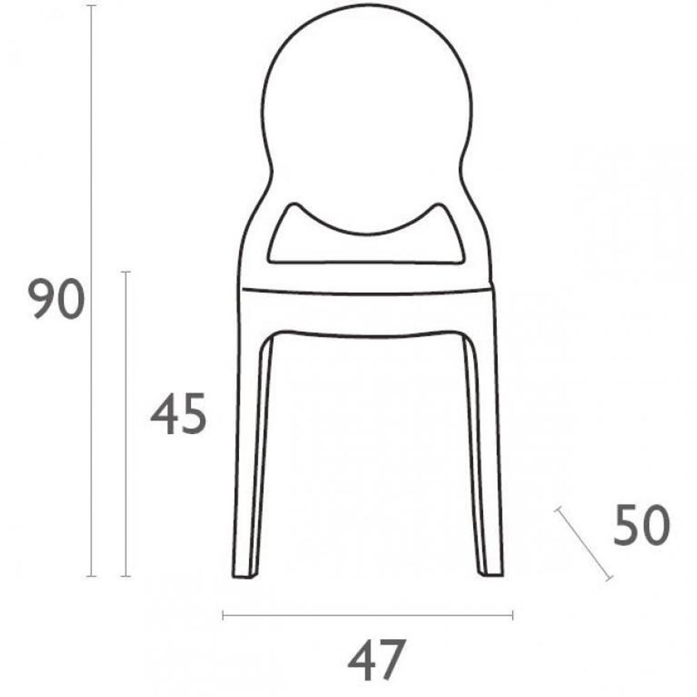 Стул прозрачный, Siesta Contract Elizabeth, янтарный